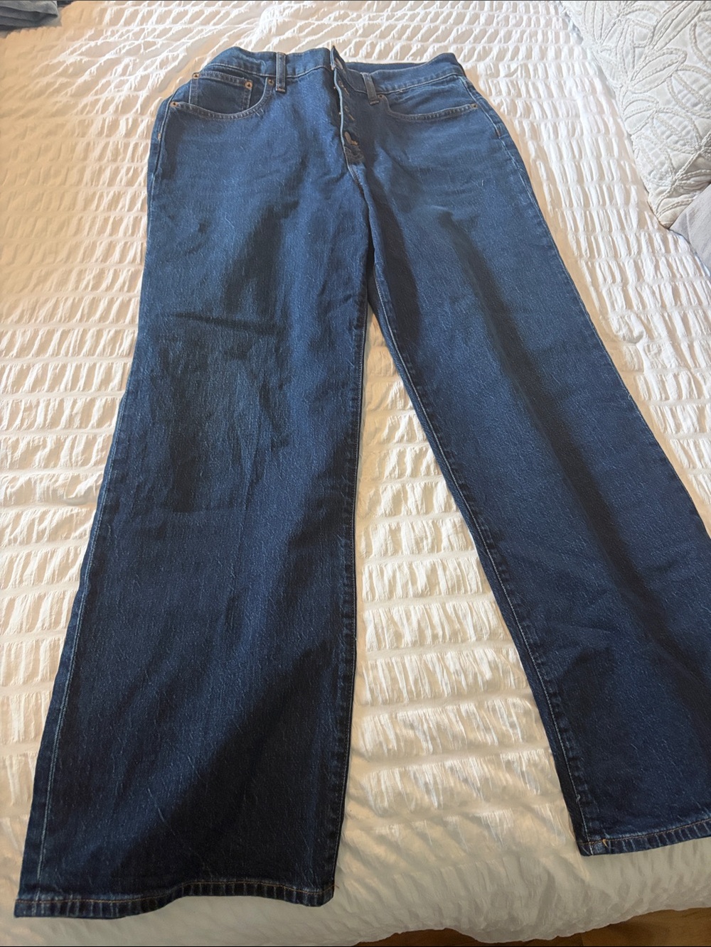 J. Jill Dark Blue High-Rise Wide Leg Jeans